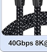 Thunderbolt 4 Cable 3.3FT 2 Pack, USB C to USBC Cord [40Gbps Data Sync/8K Display/240W Fast Charg...