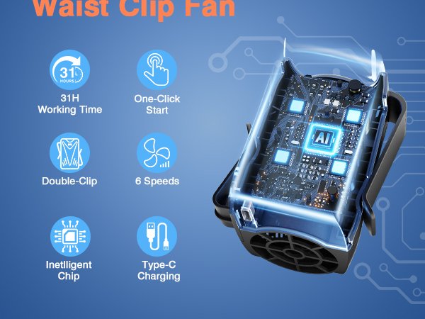 waist fan black