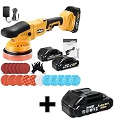 AUTIWOZ Cordless Car Buffer Polisher, 2x2000mAh 21V Batteries 5 Inch Random Orbital Polisher, and...