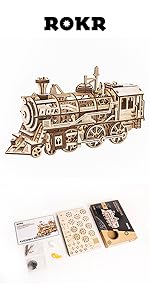 ROKR 3D Wooden Puzzles for Adults- 183pcs Mechanical Model Building Kit Wooden Craft Movie Projector...