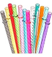 Dakoufish 13 Inch Long Reusable Clear Plastic Replacement Drinking Straws for 32 oz,40 oz &amp; 100 o...