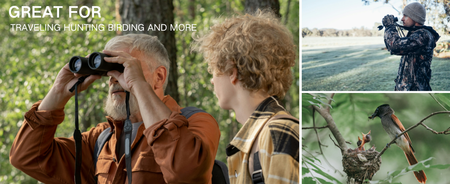 Lightweight Waterproof Binoculars for Hunting Bird Watching Travel Cruise