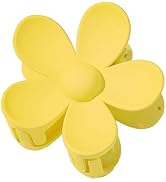 Yellow Hair Claw Clips Flower Shaped Plastic Jaw Clips Anti-scratch Smell-less Useful Hold Tightl...