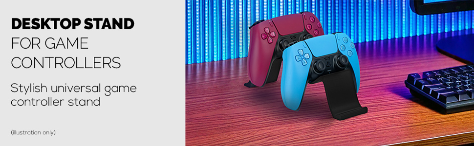 Dual Game Controller Holder For Desks - Suitable for PS5, XBOX, SWITCH, Retro &amp; Legacy Gamepads