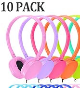 Ladont Kids Bulk Headphones for Classroom School 10 Pack, Durable Wired Classroom Headphones for ...