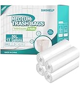 SWIHELP Tall Kitchen Trash Bags 13 Gallon Garbage Bags 50 Liters Plastic Trash Can Liners Waste B...