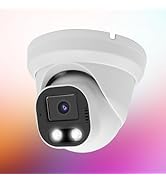 Inwerang 5MP PoE IP Dome Security Camera Outdoor, Full Color Turret IP Camera with Smart Dual Lig...