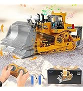 FUUY Construction Toys for 3 Year Old Boys, Realistic Remote Control Bulldozer Metal RC Construct...