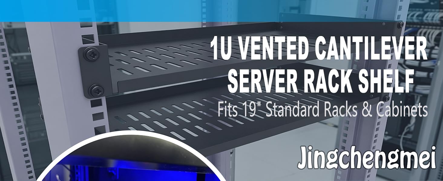 1U Disassembled Vented Cantilever Server Rack Mount Shelf