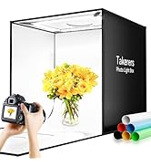 Photo Light Box Photography, Takerers Bi-Color Dimmable 24 x 24 inch Background Studio Shooting T...