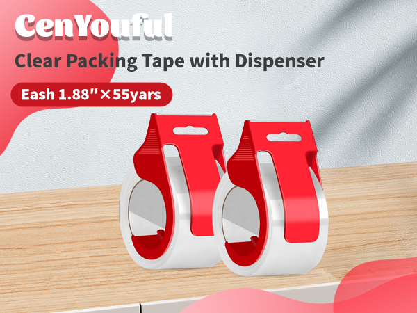 Clear Heavy Duty Packing Tape with Dispenser