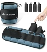 Sportneer 20lbs/Pair Adjustable Ankle Weights for Women and Men, Modularized Leg Weight for Yoga,...