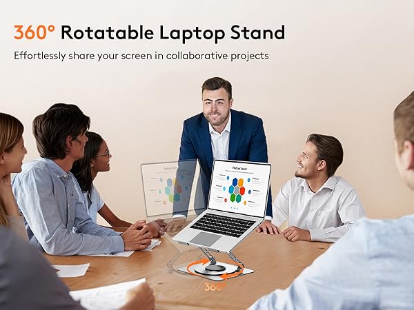 Laptop Stand for Desk with 360 Rotating Base
