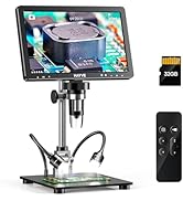 Hayve DM12 10.1'' HDMI Digital Microscope, 2000X Coin Microscope with IPS Screen, 20MP Soldering ...
