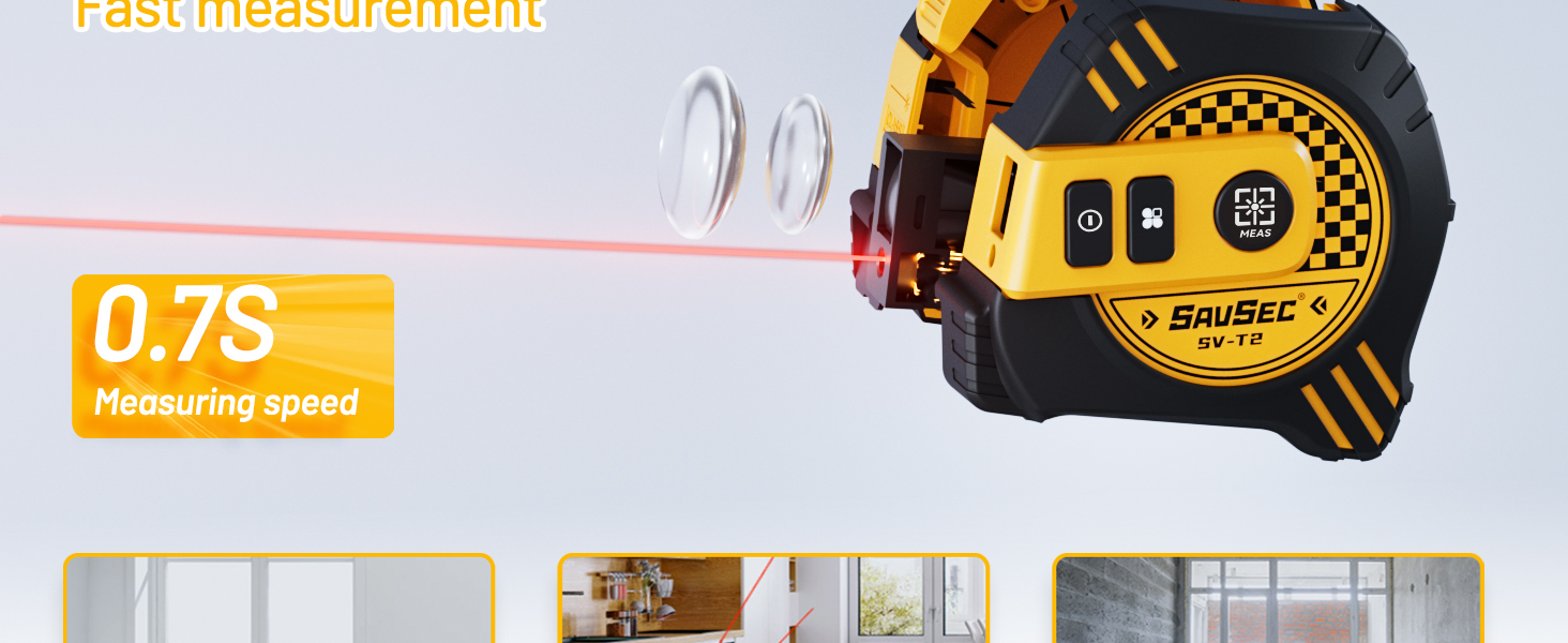 High precision fast measurement - 0.7s reading speed 2mm accuracy