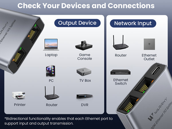 *Each Ethernet port supports input and output transmission.