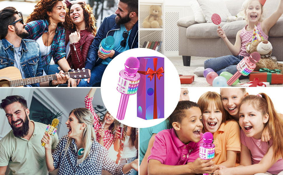 Christmas Birthday Gift Toys: Handheld Wireless Bluetooth Microphone for Kids Singing