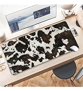 Highland Cow Print Gaming Mouse Pad, Large Mouse Pad Waterproof, Extended Desk Mousepad with Non-...