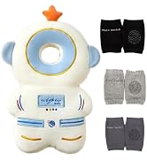 Feidoog Baby Head Protector Cushion Backpack with 3 Baby Knee Pads for Walking &amp; Crawling,Astronauts