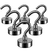 FINDMAG Magnetic Hooks, 22Lbs Strong Magnetic Hooks for Hanging, Heavy Duty Rare Earth Magnet Hoo...
