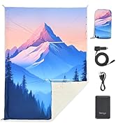Bearhug 50” x 70” Heated Blankets Battery Operated, Cordless Wearable Heating Throw Blanket with ...