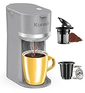 Karosie Single Serve Coffee Maker for K-Cup and Ground Coffee, Fast Brew, 6-12 oz Brew Sizes One ...