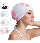 COPOZZ Stylish Silicone Swim Cap for Women – Comfortable, Durable, and Hair-Protecting Design