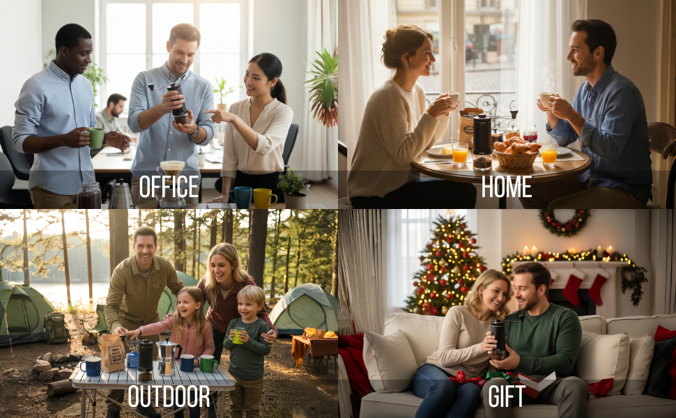 Text reads 'GIFT'. Multiple frames showing people gathered in an indoor setting during what appears to be a social celebration.