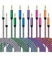 AUX Cord for Car, 6 Pack 3.5mm Auxiliary Audio Cable, Braided Stereo AUX Chords Compatible Headph...