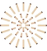 PH PandaHall 40pcs Ring Macrame Beads, 14k Gold Brass Tube Beads Long Tube Spacer Beads Brass Tub...