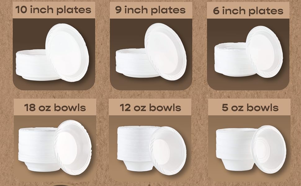white plates