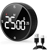 Allbean Rechargeable Magnetic Kitchen Timer for Cooking, Building 800mAh Battery Large Display Di...