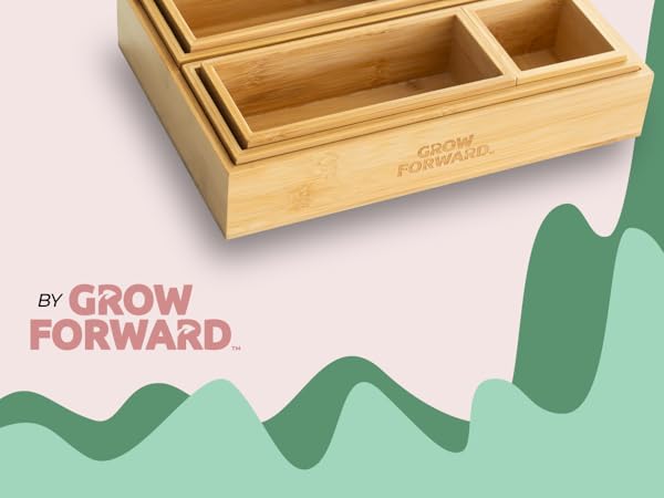 bamboo drawer organizer boxes