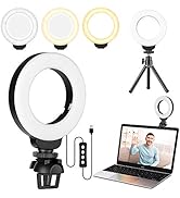 FDKOBE Webcam Lighting,Ring Light for Laptop/Computer,Zoom Call Lighting,4''Small Video Conferenc...