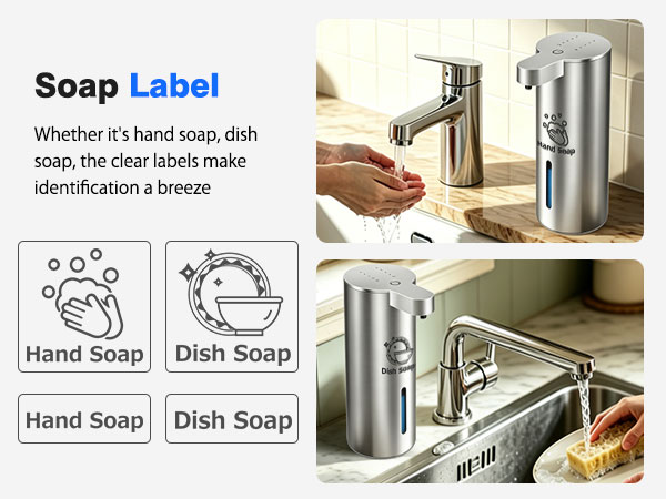 Included Soap Labels | Simple to Distinguish Liquids