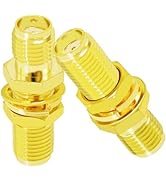 CNARIO 2PCS SMA Female to SMA Female Connectors SMA Coax Adapter SMA Adapter Gold Plated SMA Fema...