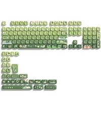 dagaladoo White PBT Keycap Set,Glossy Custom Keycaps Ceramic Style, Dye Sublimation Keyboard Key cap...