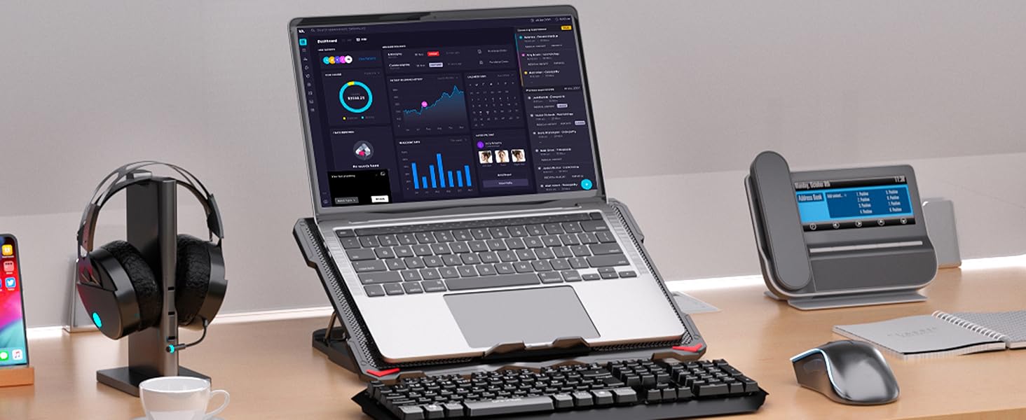 laptop fan cooling pad for lap lapdesk use with phone holder heat dissipation deck rack booster fan