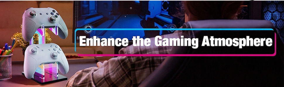 Iridescent Acrylic 2-Tier Universal Game Controller Holder Stand for PS5 Xbox ONE Switch