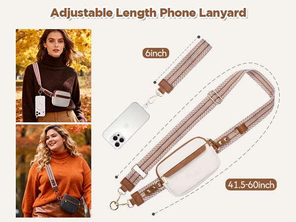 clip and go phone strap crossbody with wallet phone lanyard cross body wrist wristlet pouch purse