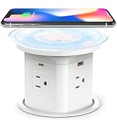 Kungfuking Pop Up Outlet for Countertop Kitchen, 65W USB C Wireless Counter Top Electrical Power ...
