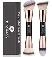 KINGMAS Foundation Brushes, 2Pcs Premium Bronzer Brush Double Ended Contour Makeup Brushes for Bu...
