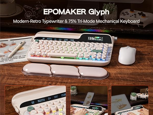 EPOMAKER Glyph Wireless Typewriter Retro Mechanical Keyboard