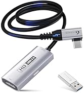 Guermok USB3.0 Video Capture Card for Streaming, PD100W, 90° USBC & Type C Adapter, 3.3ft 2K@30FP...