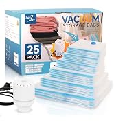 25 Pack Vacuum Storage Bags with Electric Air Pump, Space Saver Bags (3 Jumbo/4 Large/5 Medium/5 ...