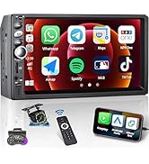 UNITOPSCI Double Din Apple CarPlay &amp; Android Auto Car Stereo 7 Inch HD Touch Screen Bluetooth Mir...