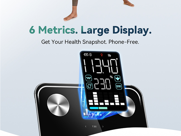 6 Body Metrics. Big, Clear Screen. Get Your Health Snapshot. Phone-Free.