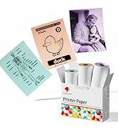 Phomemo Colorful Thermal Sticker Paper M02/M02 Pro/M02S/M03 Mini Printer, Black Character on Mint...