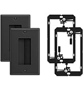 Iwillink (2 Pack) Brush Wall Plate with Low Voltage Mounting Bracket, Cable Pass Through Insert f...
