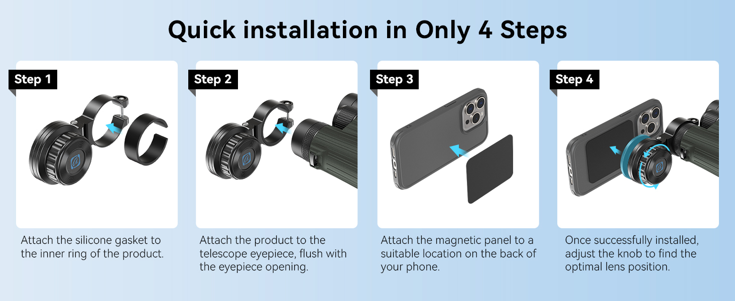 APEXEL Magnetic Telescope Phone Adapter